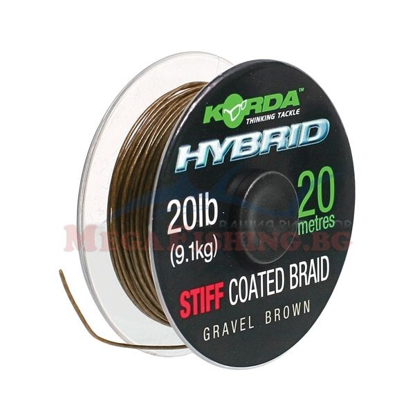 Влакно за поводи Korda Hybrid Stiff Coated Braid 20lb