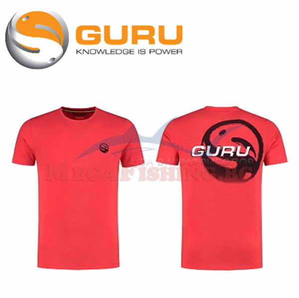 Тениска GURU Brush Logo Red Tee T-Shirt