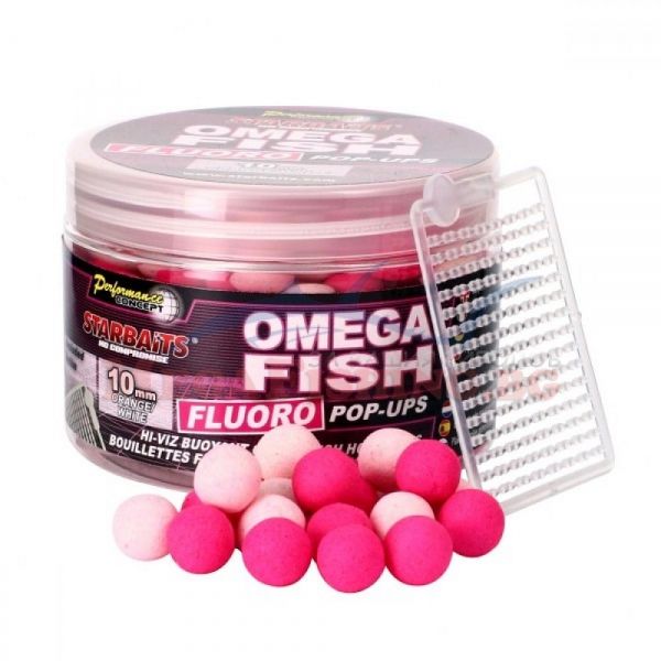 Флуоресцентни Плуващи топчета Omega Fish Pop Ups 10мм - Starbaits